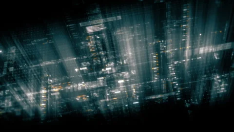 Futuristic Data Matrix Simulation Background Stock Footage 303001721