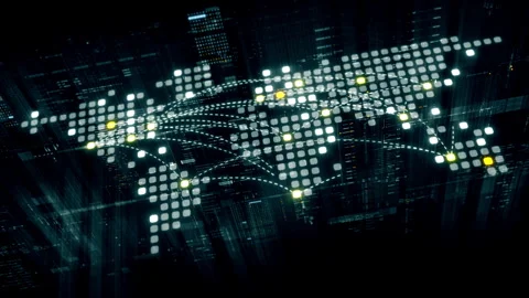 Futuristic Data Matrix Simulation Background Stock Footage 303001724