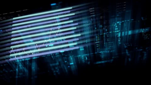 Futuristic Data Matrix Simulation Background Stock Footage 303001727