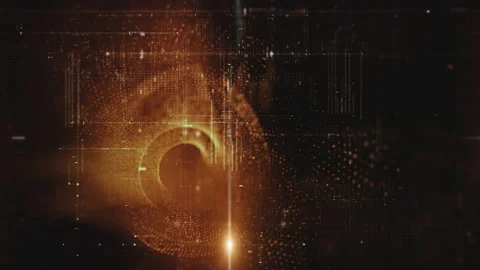 Futuristic Data Matrix Simulation HUD Background Stock Footage 181342300