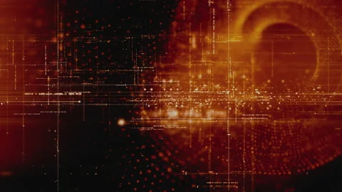 Futuristic Data Matrix Simulation HUD Background Stock Footage 181343055