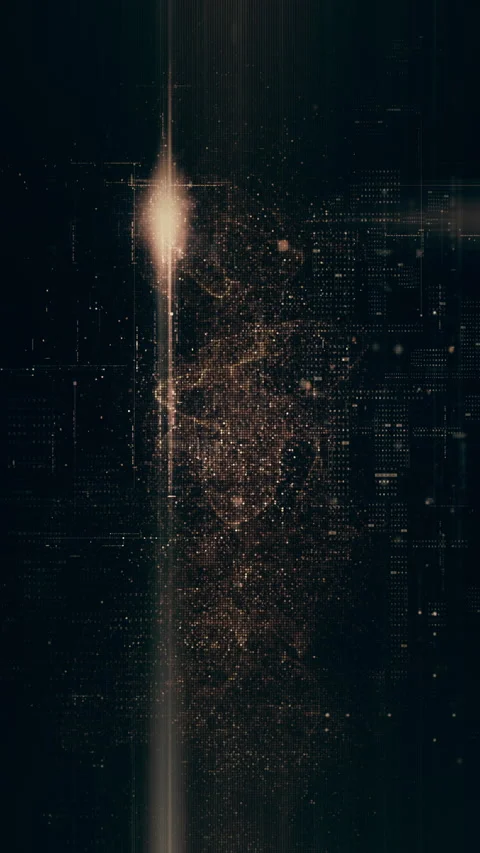 Futuristic Data Matrix Simulation HUD Background Stock-Footage 181520709