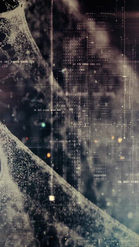 Futuristic Data Matrix Simulation HUD Background Stock Footage 181537208