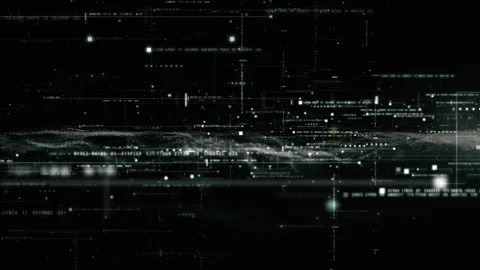 Futuristic Data Matrix Simulation HUD Background Видео 198689221