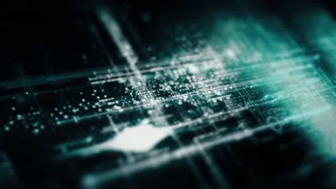 Futuristic Data Matrix Simulation HUD Background Stock Footage 201942494
