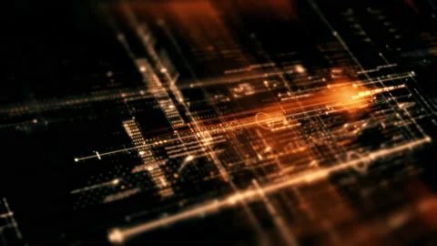 Futuristic Data Matrix Simulation HUD Background Stock-Footage 202066613
