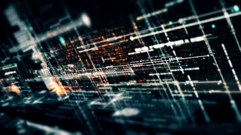 Futuristic Data Matrix Simulation HUD Background Видео 202069968
