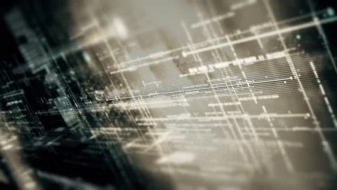 Futuristic Data Matrix Simulation HUD Background Stock Footage 202072293