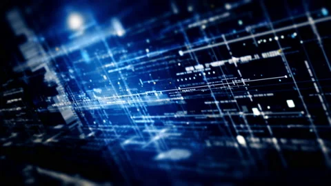 Futuristic Data Matrix Simulation HUD Background Видео 202072359