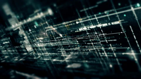 Futuristic Data Matrix Simulation HUD Background Vídeo Stock 202072522