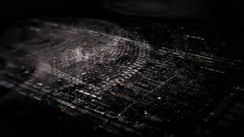 Futuristic Data Matrix Simulation HUD Screen 動画素材 220055179