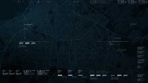 Futuristic Data Matrix Simulation HUD Screen Vidéo 232283980