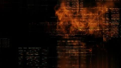 Futuristic Data Matrix Simulation HUD Screen Stock-Footage 233892022