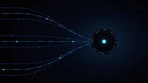 Futuristic data network connection abstract motion with glowing digital int.. Stock Footage 337560724
