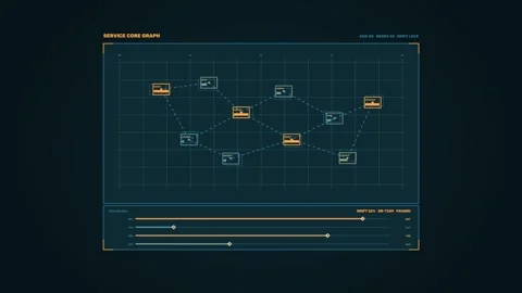 Futuristic Data Network Dashboard Seamless Loop Stock Footage 342118229
