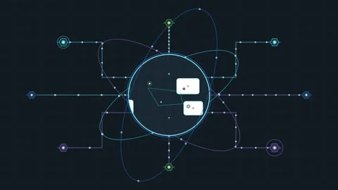 Futuristic Data Network Visualization and Digital Connectivity Animation Stock Footage 343894013