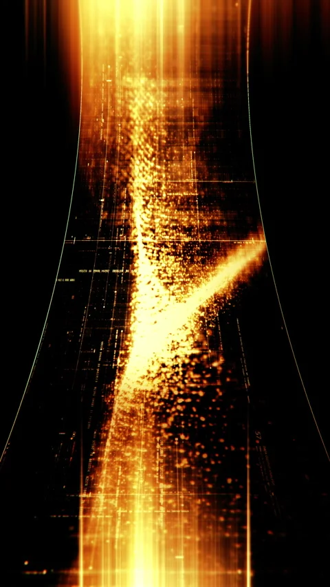 Futuristic data network visualization with glowing digital streams Stock Footage 335277954