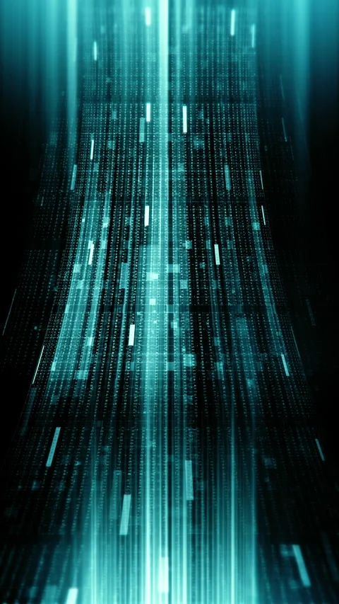Futuristic data network visualization with glowing digital streams Stock Footage 335278768
