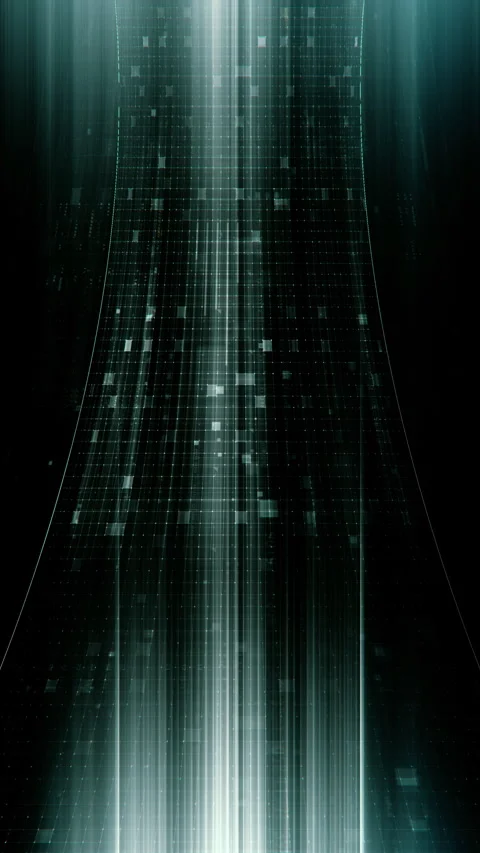Futuristic data network visualization with glowing digital streams Stock Footage 335278791