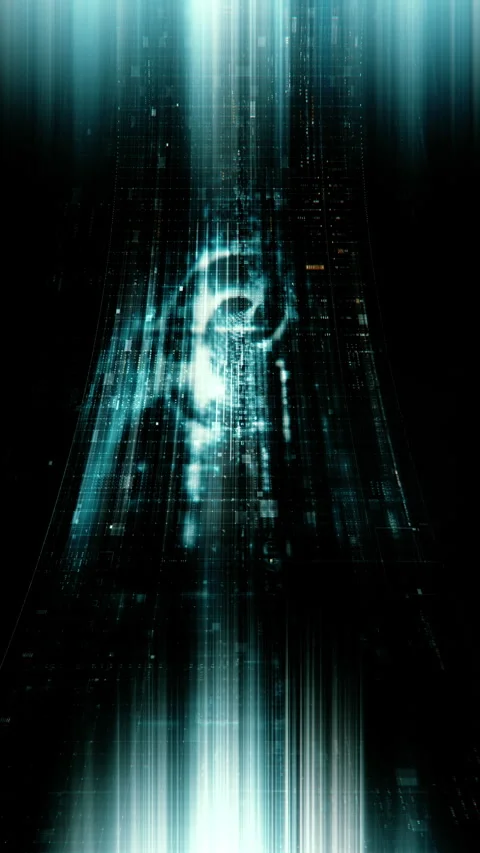 Futuristic data network visualization with glowing digital streams Stock Footage 335280109