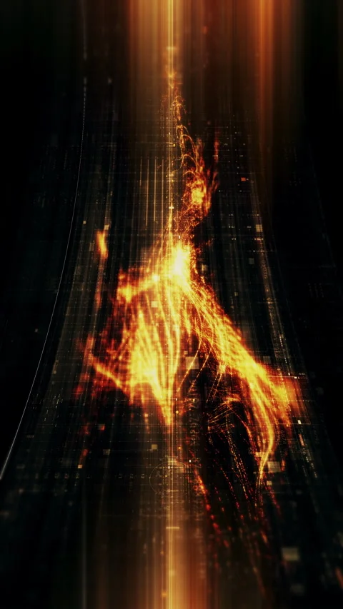 Futuristic data network visualization with glowing digital streams Stock Footage 335286105