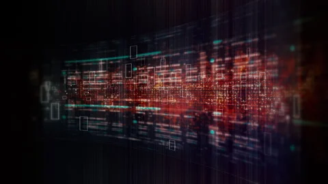 Futuristic data network visualization with glowing digital streams, big data Stock Footage 336032869