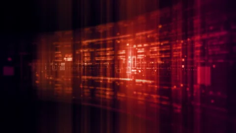 Futuristic data network visualization with glowing digital streams, big data Stock Footage 336032942