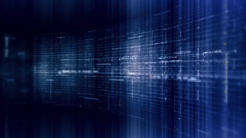 Futuristic data network visualization with glowing digital streams, big data Stock Footage 336032953
