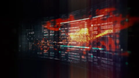 Futuristic data network visualization with glowing digital streams, big data Stock Footage 336032961