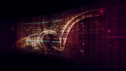Futuristic data network visualization with glowing digital streams, big data 库存影片 336220301