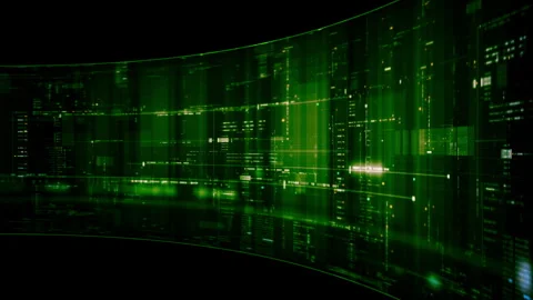 Futuristic data network visualization with glowing digital streams, big data Stock Footage 348269488