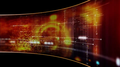 Futuristic data network visualization with glowing digital streams, big data Stock Footage 348269572
