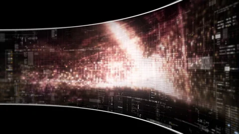 Futuristic data network visualization with glowing digital streams, big data Stock Footage 348269587