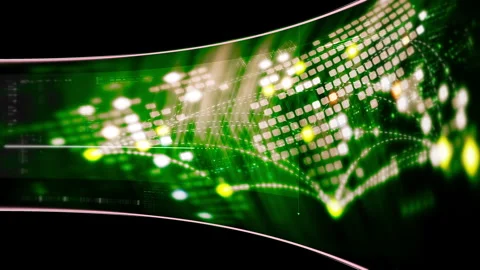 Futuristic data network visualization with glowing digital streams, big data Stock Footage 348269626