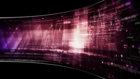 Futuristic data network visualization with glowing digital streams, big data Stock Footage 348269648