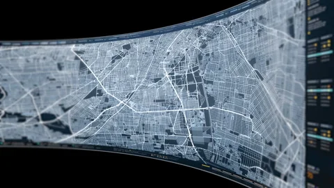 Futuristic data network visualization with glowing digital streams, big data Stock Footage 348269662