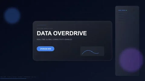 Futuristic Data Overdrive Interface With System Analytics And Upgrade Button 스톡 동영상 333822989