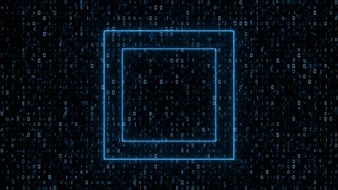 Futuristic Data Portal With Falling Digital Numbers Stock Footage 341358638