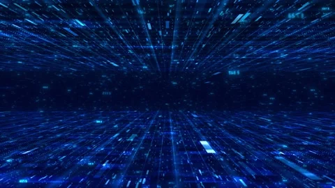 Futuristic Data Processing Tunnel with Digital Numbers Stock Footage 341374493