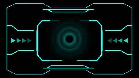 Futuristic data ring animation with rotating circular hud elements on black.. Stock Footage 337364528