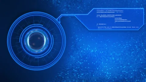 Futuristic Data Scanning Interface Artificial Intelligence Dashboard Background 스톡 동영상 342788095