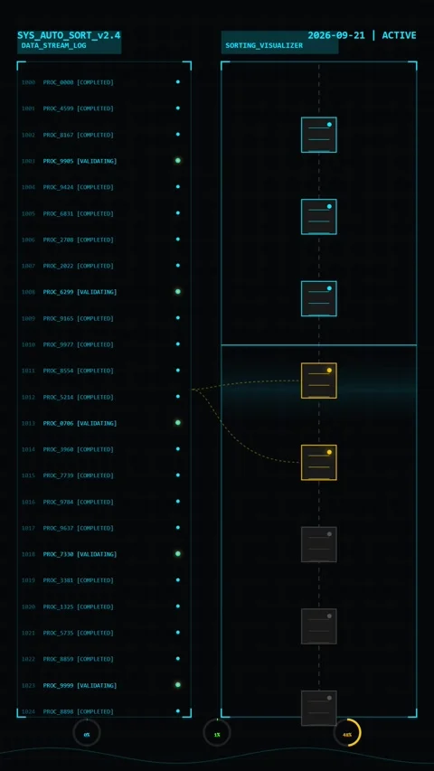 Futuristic Data Sorting Interface HUD Animation Video stock 346207279