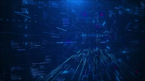 Futuristic data stream 3d illustration. Data transfer technology. Cyberpunk, Big Stock Footage 312578512
