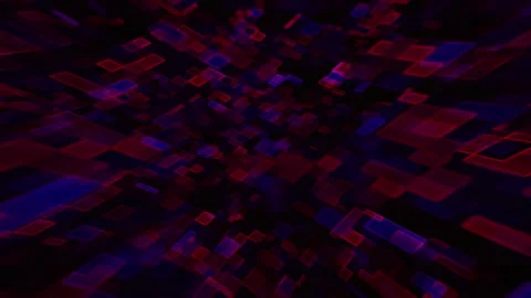 Futuristic data stream background with red and blue rectangle pixel shapes Stock Footage 321360295