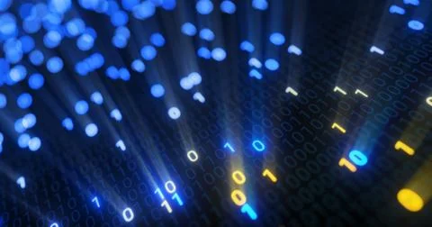 Futuristic data stream, Digital flow. Dynamic pattern with power rays and light. Stock Illustration