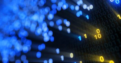 Futuristic data stream, Digital flow. Dynamic pattern with power rays and light. Stock Illustration