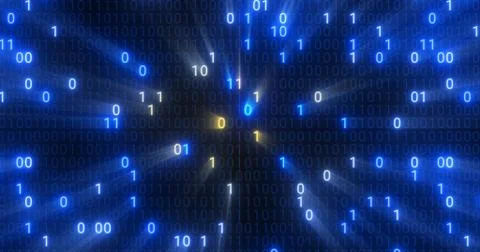 Futuristic data stream, Digital flow. Dynamic pattern with power rays and light. Illustrazione stock