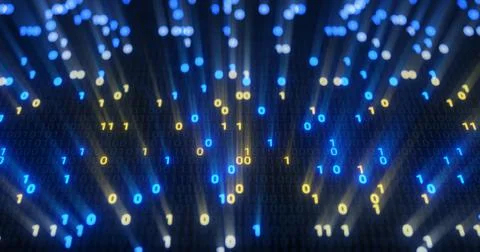 Futuristic data stream, Digital flow. Dynamic pattern with power rays and light. Stock Illustration