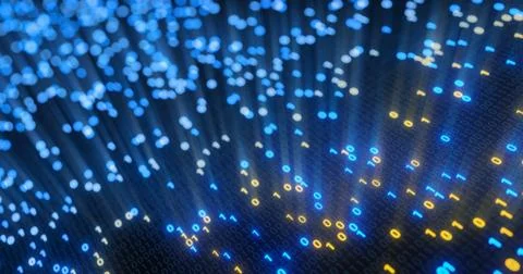 Futuristic data stream, Digital flow. Dynamic pattern with power rays and light. Stock Illustration