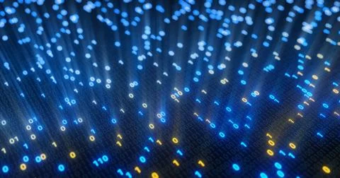 Futuristic data stream, Digital flow. Dynamic pattern with power rays and light. Stock Illustration